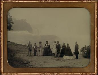 PLATT D. BABBITT (1823-1879) Pair of whole-plate ambrotypes of a thundering and misty Niagara Falls.